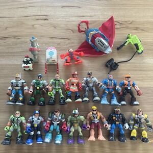 Rescue Heroes Mattel Fisher Price Action Figures Vintage Lot Of 15 + Accessories